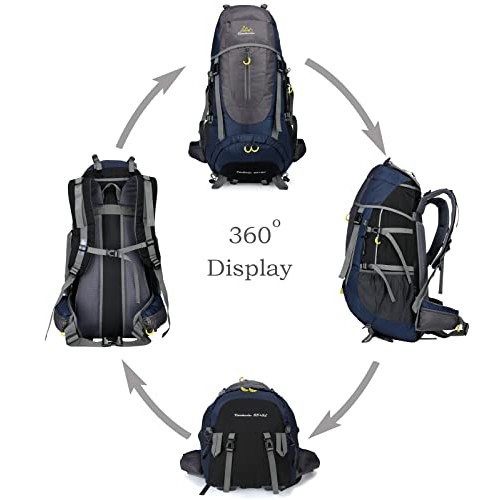 Doshwin 70L Trekking and Camping Backpack, XL, Dark Blue-1