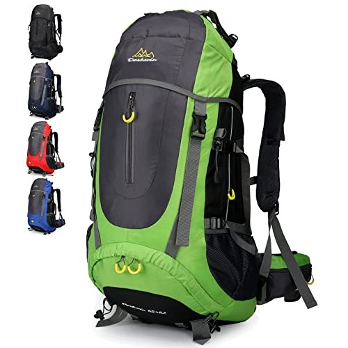 Doshwin 70L Trekking, Camping and Travel Backpack, Green, XL