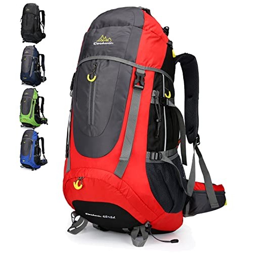 Doshwin 70L Trekking and Camping Backpack, XL, Red
