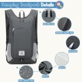 Duemste Foldable Waterproof Backpack, 16L Lightweight Daypack, Dark Grey