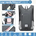 Duemste Foldable Waterproof Backpack, 16L Lightweight Daypack, Dark Grey