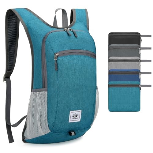 Duemste Foldable Waterproof Backpack, Lightweight 16L Hiking Daypack, Green