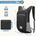 Duemste Foldable Waterproof Backpack, 16L Lightweight Hiking Daypack, Black