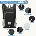 Duemste Foldable Waterproof Backpack, 16L Lightweight Hiking Daypack, Black