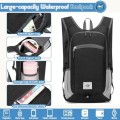 Duemste Foldable Waterproof Backpack, 16L Lightweight Hiking Daypack, Black
