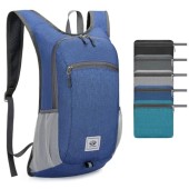 Duemste Foldable Waterproof Backpack, Lightweight 16L Daypack, Blue