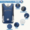 Duemste Foldable Waterproof Backpack, Lightweight 16L Daypack, Blue