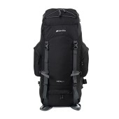 Eurohike Nepal 65 Litre Rucksack, Black, with Ventilated Back Panel and Padded Harness