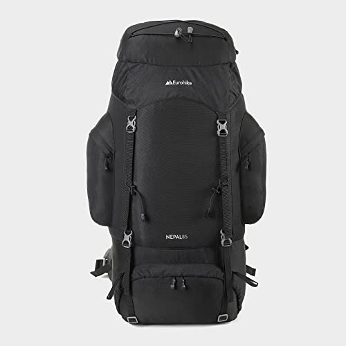 Eurohike Nepal 85L Rucksack with Ventilated Back Panel and Padded Harness, Black-8