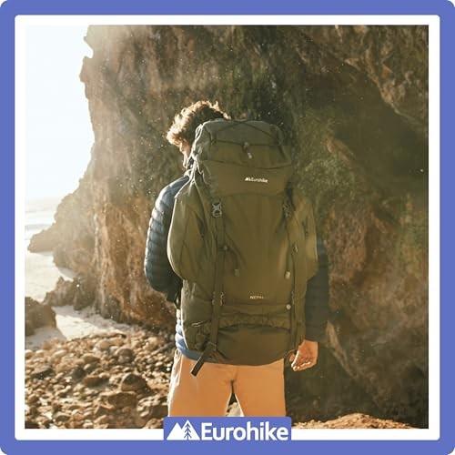 Eurohike Nepal 85 Litre Rucksack, Green, with Ventilated Back Panel and Padded Harness-6