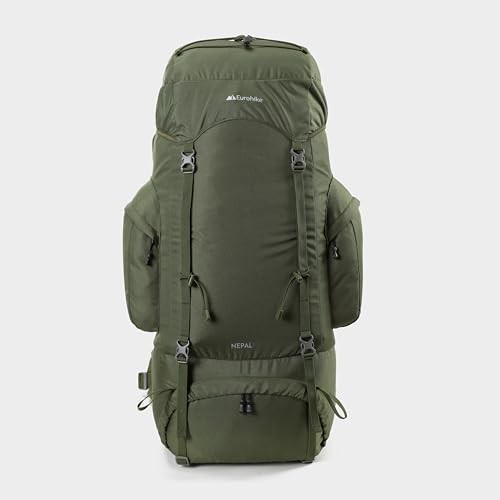 Eurohike Nepal 85 Litre Rucksack, Green, with Ventilated Back Panel and Padded Harness-7