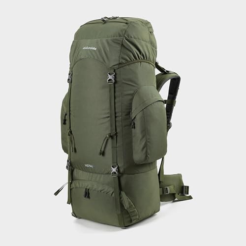 Eurohike Nepal 85 Litre Rucksack, Green, with Ventilated Back Panel and Padded Harness-8