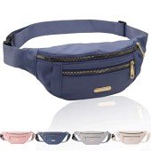 Alviller Fashionable Waist Bag with 3 Zipper Pockets, Blue