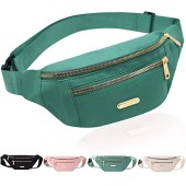 Alviller Fashionable Waist Bag Bum Bag with 3 Zipper Pockets, Green
