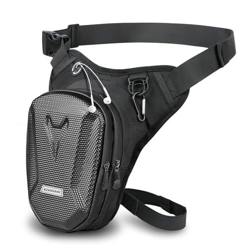 flintronic Black EVA Hardshell Leg Bag with Headphone Jack