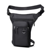 flintronic Motorcycle Leg Bag, Black-b, Adjustable Waist and Thigh Strap