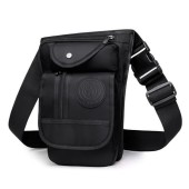 flintronic Motorcycle Leg Bag, Adjustable Waist and Thigh Strap Pack, Black-a