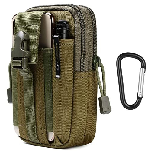 flintronic Tactical Waist Bag with Molle EDC Pouch and Cell Phone Holster, Army Green