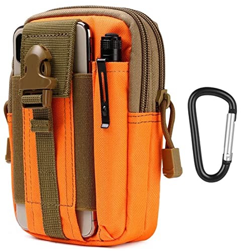 flintronic Tactical Waist Bag, Molle EDC Pouch with Cell Phone Holster, #5 Orange02