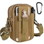 flintronic Tactical Waist Bag with Molle Pouch and Phone Holster, Khaki