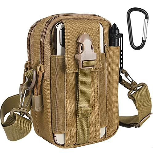 flintronic Tactical Waist Bag with Molle Pouch and Phone Holster, Khaki