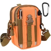 flintronic Tactical Waist Bag, Molle EDC Pouch with Cell Phone Holster, Orange