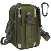 flintronic Tactical Waist Bag, Molle EDC Pouch with Cell Phone Holster, Army Green