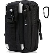 flintronic Tactical Waist Bag with Molle EDC Pouch and Phone Holster, Black