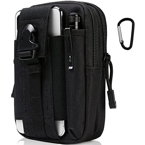 flintronic Tactical Waist Bag with Molle EDC Pouch and Phone Holster, Black