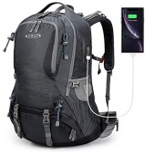G4Free 50L Waterproof Hiking Backpack with Rain Cover, Dark Grey