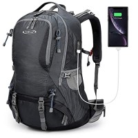 G4Free 50L Waterproof Hiking Backpack with Rain Cover, Dark Grey