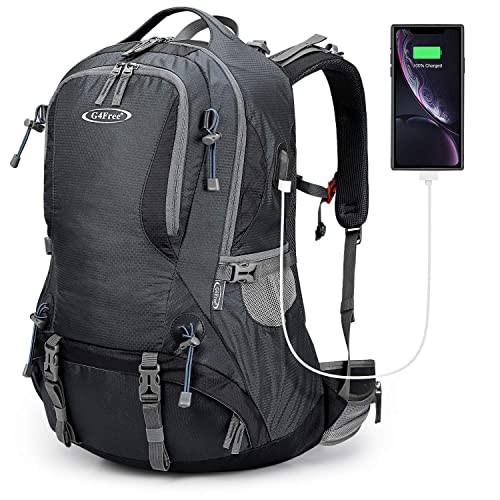 G4Free 50L Waterproof Hiking Backpack with Rain Cover, Dark Grey