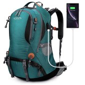 G4Free 50L Waterproof Hiking Backpack with Rain Cover, Dark Green