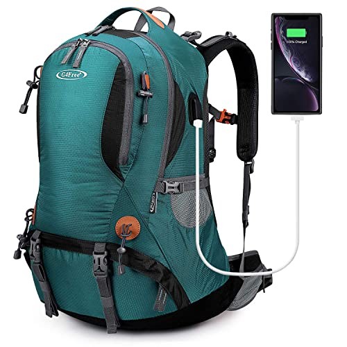 G4Free 50L Waterproof Hiking Backpack with Rain Cover, Dark Green
