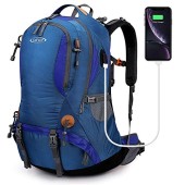 G4Free 50L Waterproof Hiking Backpack with Rain Cover, Royal Blue