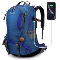 G4Free 50L Waterproof Hiking Backpack with Rain Cover, Royal Blue