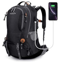 G4Free 50L Waterproof Hiking Backpack with Rain Cover, Black
