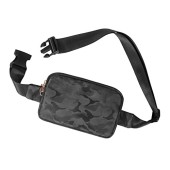 Geestock bumbag waist bag with 2 zipped pockets, black camo
