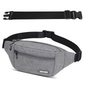 GERIINEER Grey Waterproof Bumbag Waist Pack