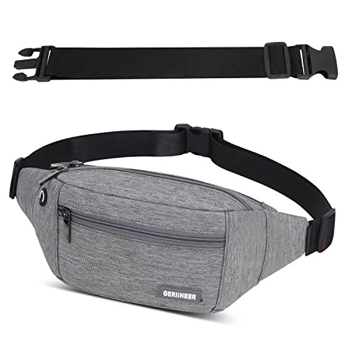 GERIINEER Grey Waterproof Bumbag Waist Pack