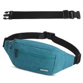 GERIINEER Waterproof Bumbag Waist Fanny Pack, Teal Blue