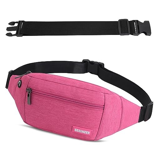 GERIINEER Pink Waterproof Bumbag Waist Fanny Pack