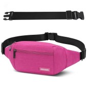 GERIINEER Waterproof Waist Fanny Pack, Rose Red