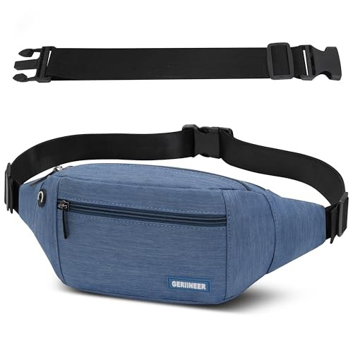 GERIINEER Waterproof Waist Fanny Pack, Multi-Pocket Belt Bag