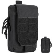 Hejo Tactical Molle Pouch Utility Belt Pouch with Zipper, Black