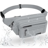 HNOOM waterproof multi-pocket bum bag, Grey-1