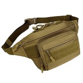 HUNTVP Molle Bum Bag Waist Pack, Brown-m