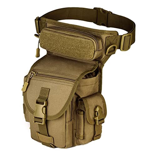 HUNTVP Drop Leg Waist Bag, tactical military thigh bag, Type1-brown