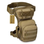HUNTVP Drop Leg Waist Bag Tactical Military Thigh Bag, Type2-brown