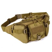 HUNTVP Tactical Waist Bag, Military Waist Pack, Molle Bumbag, Brown-l